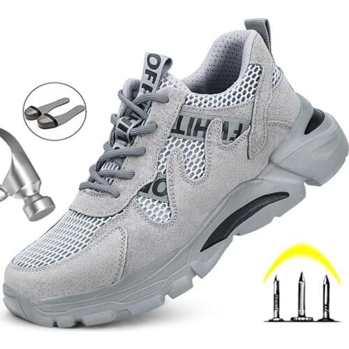 Men Safety Shoes Anti-puncture Work Shoes Anti-smash Work Sneakers Comfort Men Shoes Lightweight Steel Toe Shoes Safety Boots