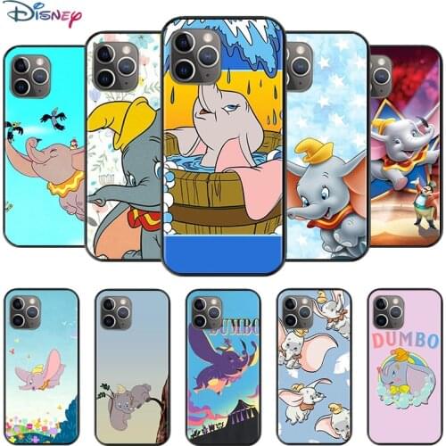 Disney Cartoon Animation Dumbo For Apple iPhone 12 11 XS Pro Max Mini XR X 8 7 6 6S Plus 5 SE Soft TPU Silicone Black Phone Case