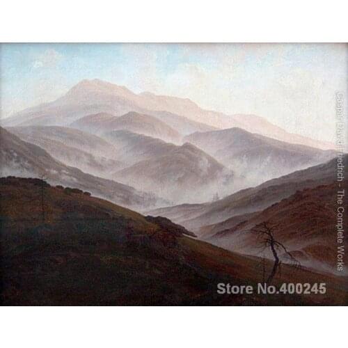 Wall art Paysage de Riesengebirge avec la brume montante Caspar David Friedrich Paintings Hand painted High quality