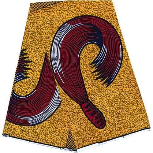 Real High Quality African Wax Prints Cotton Fabric 100%Soft Breathable Ankara Clothes Dress Material For Sewing 6 Yards V-L 5-70