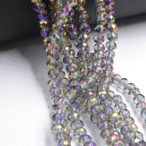 New! 3*4mm 140pcs/lot Faceted Round Glass Bicone Spacer Rondelle Stand Beads DIY Jewelry Making Free Shipping