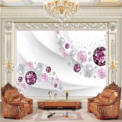 Beibehang Wallpaper Mural Wall Stickers Fashion Simple Jewelry Diamond Sofa TV Background Wall Paintings papel de parede