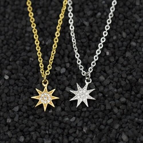 Wholesale 10pcs Collares Mujer Shine Star Necklace Charm Women' Fashion Accessories Gold Silver Color Chain Choker Bijoux Femme