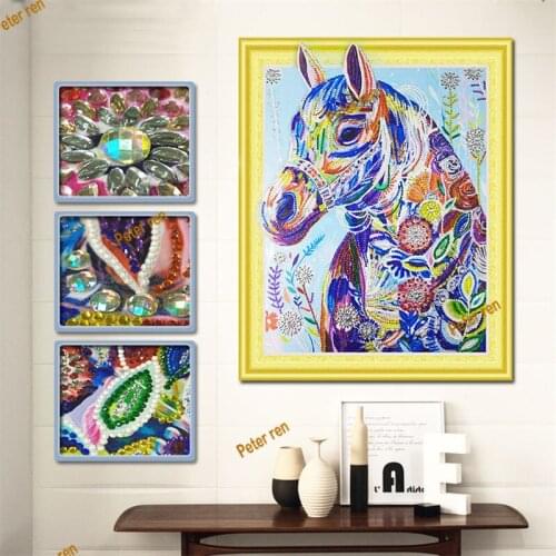 Peter ren Special-shaped Best selling full diamond foreign trade animal horse full of diamond painting Diamond mosaic embroidery