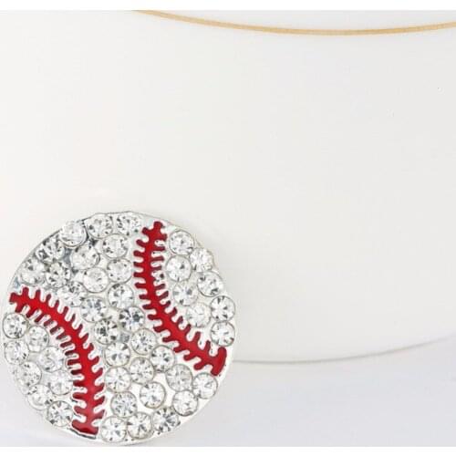 Buttons Free shipping 20mm baseball rhinestone button with shank for DIY invitation gir hair Accessories 100PCS/lot(BTN-5437)