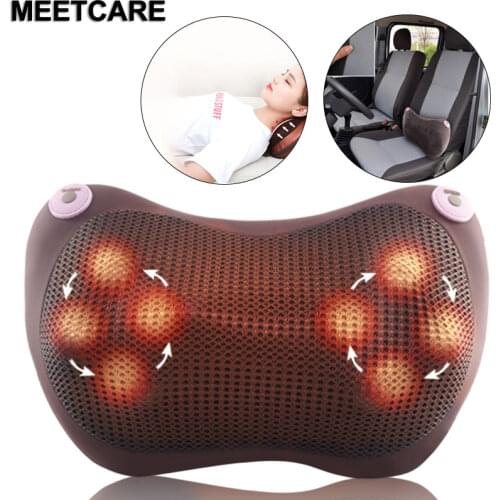 24V Neck Relaxation Pillow Massage Vibator Electric Shoulder Back Heating Kneading Massager for Big Truck Car and Home