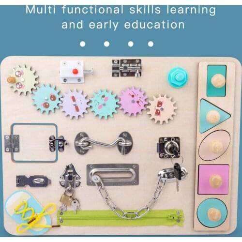 Baby Montessori Unlock Toy Essential Educational Sensory Board For Toddlers Busyboard Intelligence Development Educational Toys