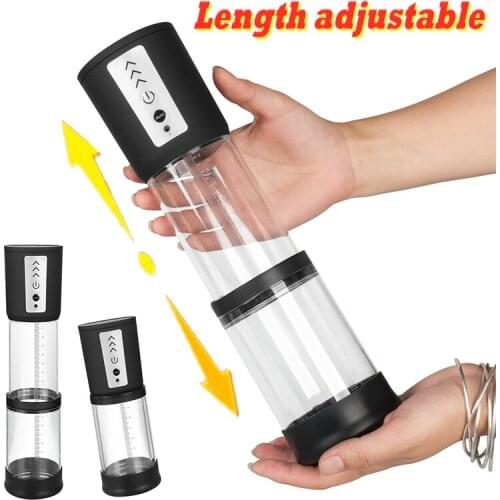 Adjustable Telescopic Penis Enlargement Pump Male Masturbator Delay Lasting Trainer Vacuum Pump Penis Extender Sex Toys for Men