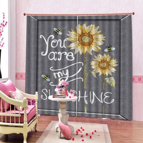 Sunshine Sunflower Window Curtains for Living Room Blackout curtains home drapes