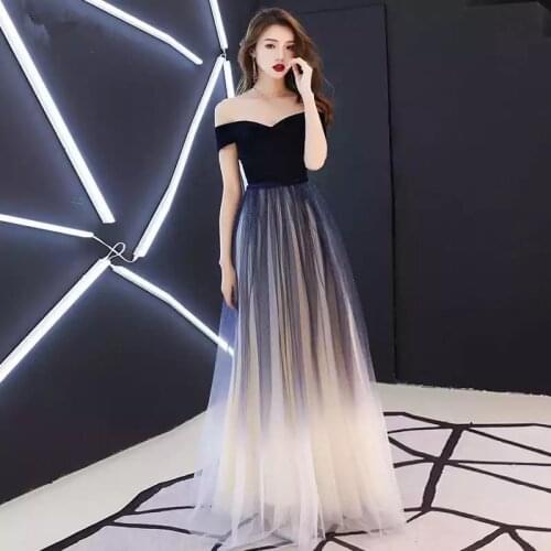 Navy blue elegant Prom party Dresses Vestido de Festa dress evening long frock robe de mariee robe communion fille robe sequin