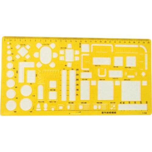 Precision ruler Design Interior Template Drawing Ruler Adult Use High Precision Plastic Multifunction Paint Learning Notebook