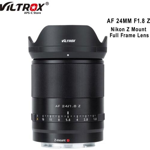 VILTROX 24mm F1.8 Z Mount Auto Focus Full Frame Wide Angle Prime Lens Large Aperture Use for Nikon Z6 II Z7 Z50 Camera Lens