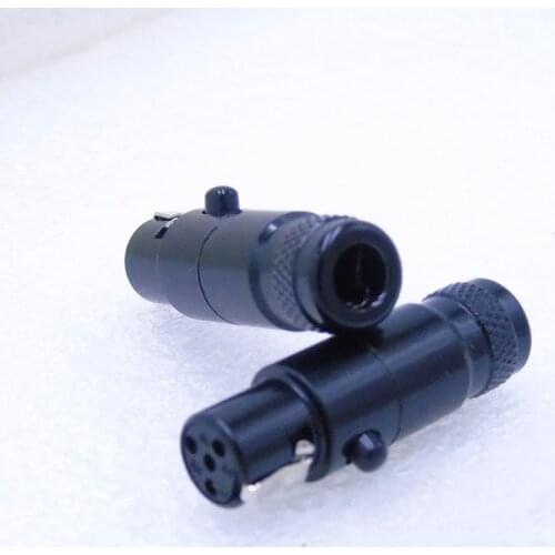 High quality black 1pcs/lot mini xlr 4 pin female Audio Mic connector Mini XLR Connector with Steel Shell 105B