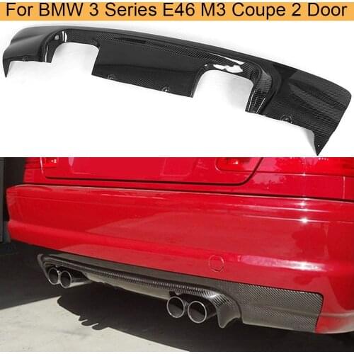 Rear Diffuser for BMW 3 Series E46 M3 Coupe 2 Door 2002 - 2005 Carbon Fiber Car Rear Bumper Diffuser Lip Spoiler Apron Splitter