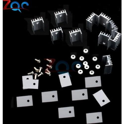 10sets TO-220 Silver Heatsink Heat Sink for Voltage Regulator or MOSFET TO220 Cooler Cooling 20*15*10MM