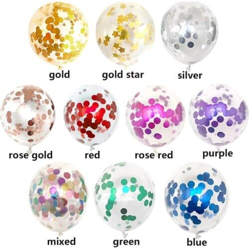 10pcs/lot Clear Balloons Gold Star Foil Confetti Transparent Balloons Happy Birthday Baby Shower Wedding Party Decorations
