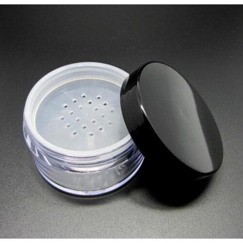 20pcs/lot Capacity 60g factory wholesale high quality black lid sifter Cosmetic Jars for Cosmetic Packaging