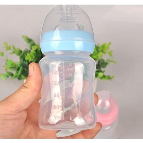 2017 Newborn Baby Infant 180ml Nursing Milk Feeding Bottle Standard Mouth Silicone Fruit Juice Water Nipple Pacifier Drink