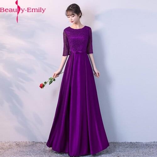 2019 Charming O-Neck Half Sleeve Appliques Evening Dress 2019 Fashion Zipper Back Party Prom Formal Gowns Long Dresses Vestidos