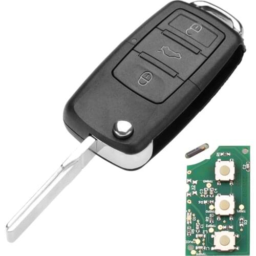 3 Buttons Car Remote Key 434MHz ID48 Chip For VW Golf Plus Jetta Tiguan Touran Caddy Eos 1K0959753G HLO 1K0 959 753 G HU66 Blade