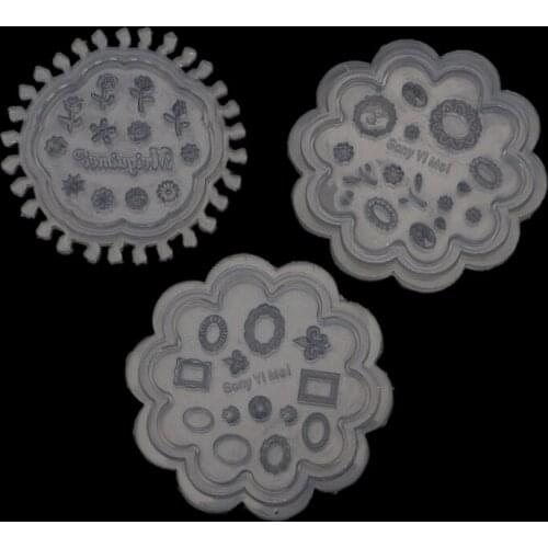 3Pcs Nail Decoration Crystal Epoxy Resin Molds Mini Frame Flowers Silicone Mould