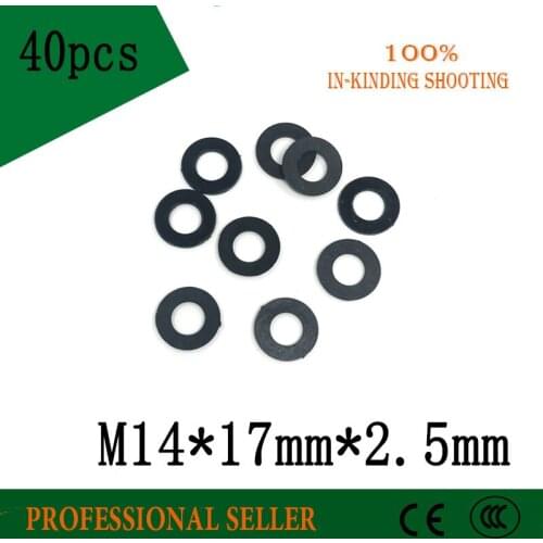 40pcs M14 M14 x 17mm x 2.5mm M14*17*2.5 mm Black B Nylon Flat Washer Plastic Insulation Plain Ring Gasket