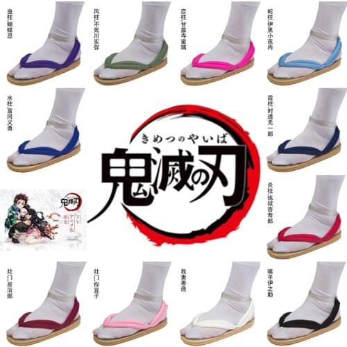 Hot Anime Demon Slayer cosplay Kimetsu No Yaiba Cosplay Accessory Kamado Nezuko Clogs Kimono Flip-flops Geta Slippers Shoes