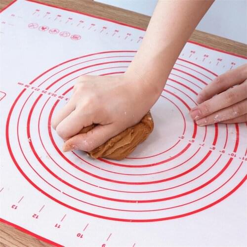 Non-Stick Silicone Kneading Pad Reusable Baking Mat with Scale Pin Rolling Dough Mat Cakes Pastry Tools Bakeware Accessories