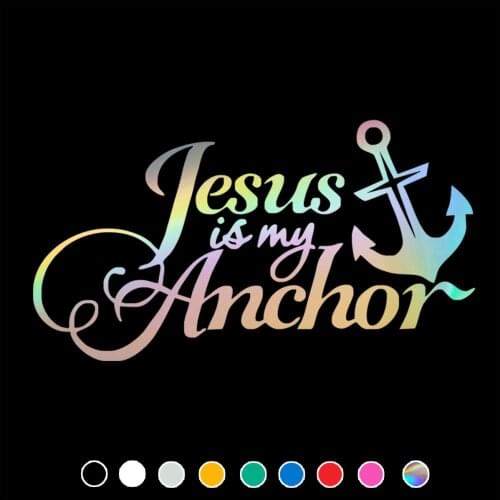 Car Sticker Jesus Is My Anchor Christianity Decal For Cars Auto Motorcycle Bumper Window Door Body JAYJOE Vinyl Car Stickers