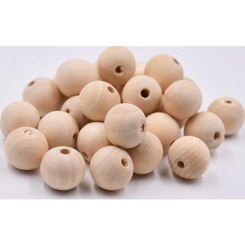 Handmade DIY 4-50mm Natural Ball Spacer Wooden Beads Eco-Friendly Wood Beads Lead-Free Wooden Balls perle en bois