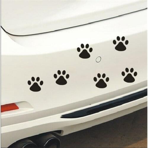 4Pcs Car Truck SUV Decorative Stickers Personalized Cartoon Cat And Dog Paw Prints Vinyl decals Home Computer Car Decoration
