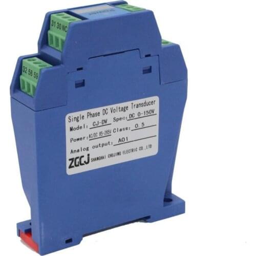 Din type DC voltage transmitter , DC0-150V range, DC 4-20mA transmit output DC voltage inverter DC volt meter with alanog output