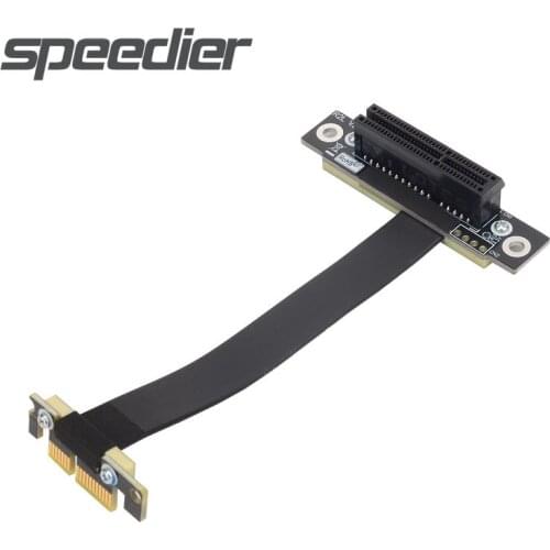 New Dual 90 Degree Right Angled PCI-Express 3.0 x1 To x4 Riser Adapter High Speed PCIe Graphics Extension Cable GEN3.0 Extender