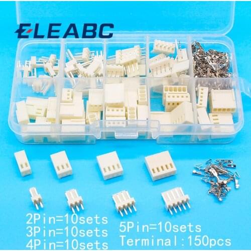 KF2510 Kits 40 sets Kit in box 2p 3p 4p 5 pin 2.54mm Pitch Terminal / Housing / Pin Header Connectors Adaptor