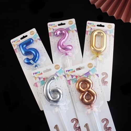 Creative Foil Cake Topper Rose Gold Number Cake Decor Unicorn 1 2 3 Birthday Cupcake Decor Happy Birthday Decor Kids Boy Girl