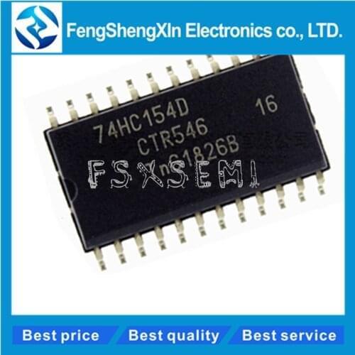 10pcs/lot 100% New original 74HC154D,653 74HC154 SOP-24 4-to-16 line decoder/demultiplexer IC