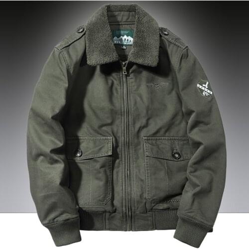 Mens Jacket Coat Winter High Quality Lapel Lamb Wool Jackets Men Casual Plush Thickened Cotton Coats Pilots Military Jacket