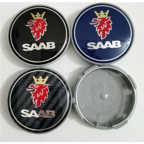 4PCS 63mm Set For Saab 900 9000 9-3 9-5 Car Wheel Center Hub Cap 12775052 12-775-052 HubCap Car Accessories