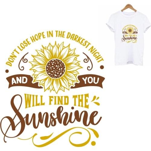 Black Girl Iron On Patches Heat-sensitive Appliques Thermo Stickers On Clothes Iron-on Transfers Sunflower Tops T-Shirt Jacket