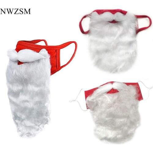 New Santa Claus Beard Masks Christmas Funny Dress Up Beard Mask Christmas Decoration Gift