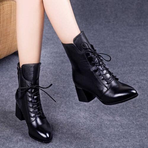 New Buckle Winter Motorcycle Boots Women British Style Ankle Boots Gothic Punk Low Heel ankle Boot Women Shoe Plus Size