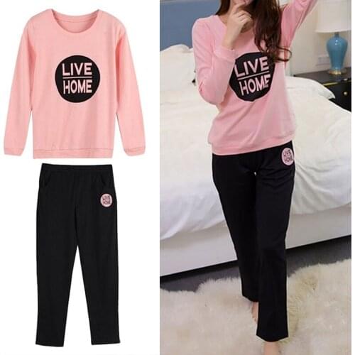 Pajamas Sets Spring Autumn Carton Women Long Sleeve Sleepwear Suit Cute Big Girls Homewear Gift for Female Sleepwear Suit