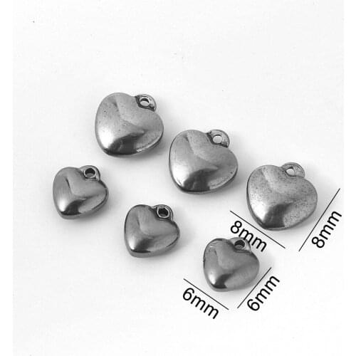 5-10pcs 10x10mm Stainless Steel Cute Heart Charms Pendant For Necklace DIY Jewelry Making Craft Accessories Jewelry Findings