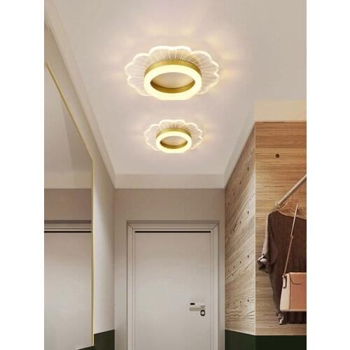 Black Gold Nordic Simple LED Ceiling Lights Fixtures Round Post Modern Ceiling Lamp Balcony Aisle Living Room Kitchen LED 18W