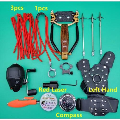 Powerful Hunter Archery Shooting Fishing Slingshot Set Hunting Catapult Combination Arrow Shooting Wide-headed Wristband