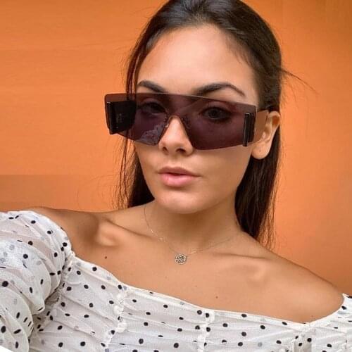 Luxury Vintage Rimless Sunglasses Women Original Square Sun Glasses Female Men Unisex Fashion Candy Pink Shades Eyewear K-83200