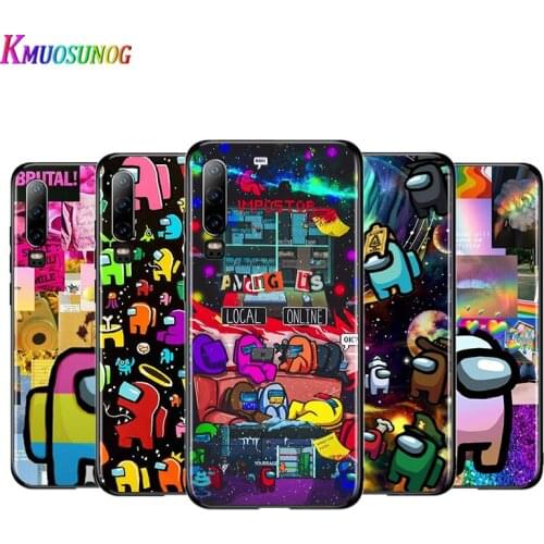 Cartoon man in Space Silicone Cover For Huawei P40 P30 P20 Pro P10 P9 P8 Lite E Plus 2019 2017 5G Black Soft Phone Case