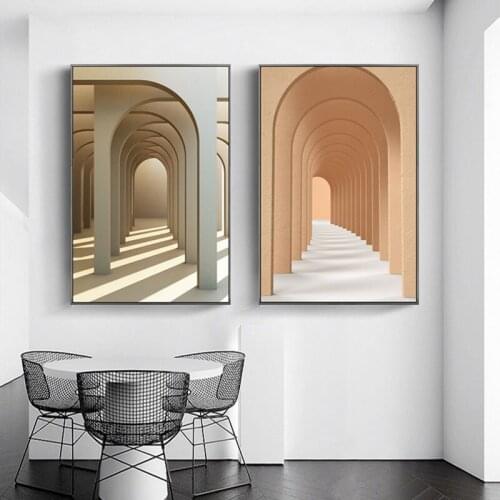 Modern Porch Background Decorative Painting Nordic Minimalist Style Architectural Space Extension Large Hanging Paintings