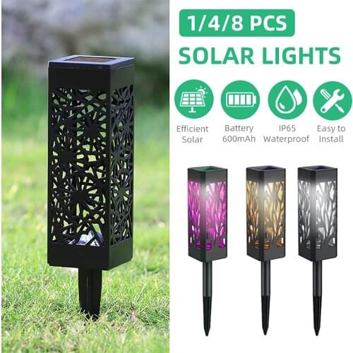 1/4/8 Pcs Upgraded Outdoor Solar Lights with Bigger Solar Panel Longer Working Time IP65 Waterproof Solar Garden Yard Lights
