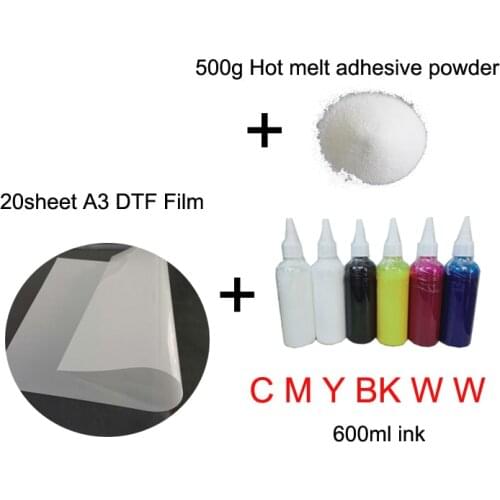 Vilaxh Hot Melt adhesive Powder A3 DTF PET Film DTF White Color ink For DTF Direct Printer machine